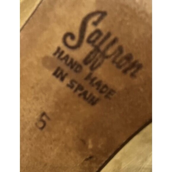 Vintage Saffron Eel Skin Boots Tan Handmade In Spain Pullon Mid Heel Women’s 5 - Picture 8 of 9